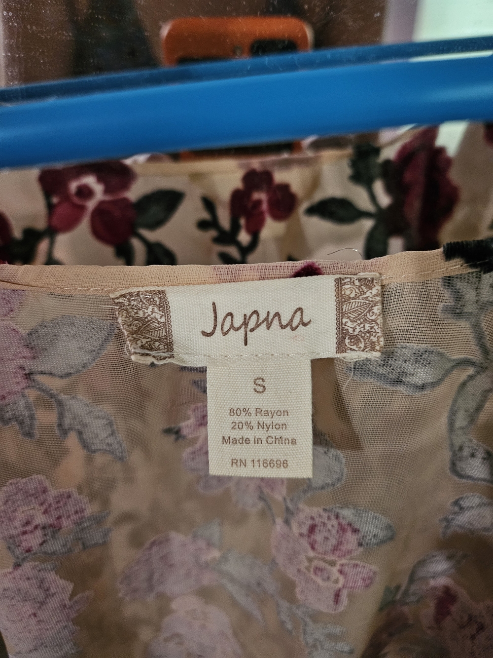 Japna Velvet Rose Tassel Kimono Size Small - Picture 3 of 3